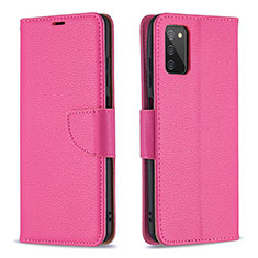 Coque Portefeuille Livre Cuir Etui Clapet B06F pour Samsung Galaxy A02s Rose Rouge
