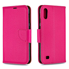Coque Portefeuille Livre Cuir Etui Clapet B06F pour Samsung Galaxy A10 Rose Rouge