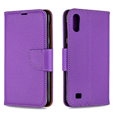 Coque Portefeuille Livre Cuir Etui Clapet B06F pour Samsung Galaxy A10 Violet