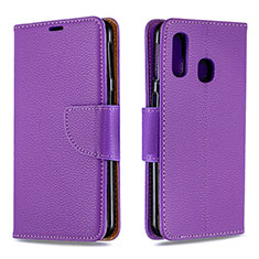Coque Portefeuille Livre Cuir Etui Clapet B06F pour Samsung Galaxy A40 Violet