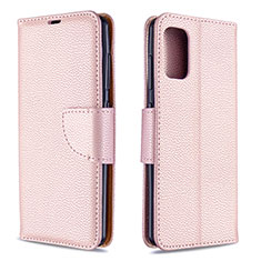 Coque Portefeuille Livre Cuir Etui Clapet B06F pour Samsung Galaxy A41 Or Rose