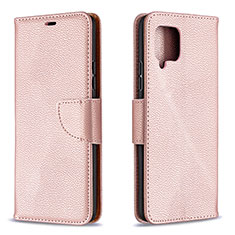 Coque Portefeuille Livre Cuir Etui Clapet B06F pour Samsung Galaxy A42 5G Or Rose