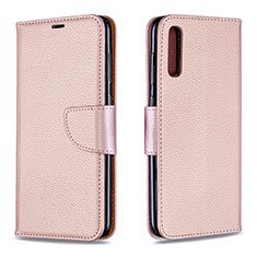 Coque Portefeuille Livre Cuir Etui Clapet B06F pour Samsung Galaxy A70 Or Rose