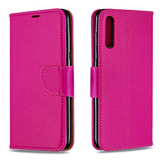 Coque Portefeuille Livre Cuir Etui Clapet B06F pour Samsung Galaxy A70 Rose Rouge