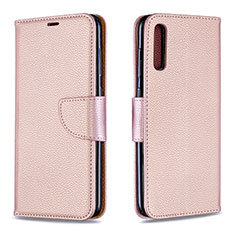 Coque Portefeuille Livre Cuir Etui Clapet B06F pour Samsung Galaxy A70S Or Rose