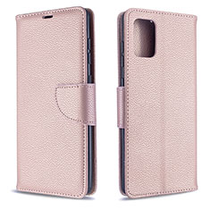 Coque Portefeuille Livre Cuir Etui Clapet B06F pour Samsung Galaxy A71 5G Or Rose
