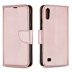 Coque Portefeuille Livre Cuir Etui Clapet B06F pour Samsung Galaxy M10 Or Rose