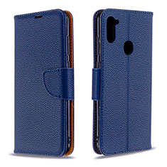 Coque Portefeuille Livre Cuir Etui Clapet B06F pour Samsung Galaxy M11 Bleu