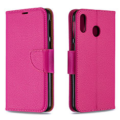 Coque Portefeuille Livre Cuir Etui Clapet B06F pour Samsung Galaxy M20 Rose Rouge