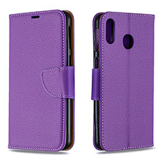 Coque Portefeuille Livre Cuir Etui Clapet B06F pour Samsung Galaxy M20 Violet