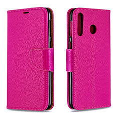 Coque Portefeuille Livre Cuir Etui Clapet B06F pour Samsung Galaxy M30 Rose Rouge