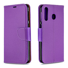 Coque Portefeuille Livre Cuir Etui Clapet B06F pour Samsung Galaxy M30 Violet