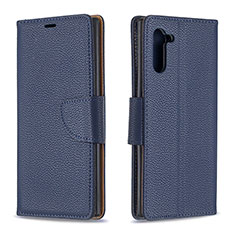 Coque Portefeuille Livre Cuir Etui Clapet B06F pour Samsung Galaxy Note 10 5G Bleu