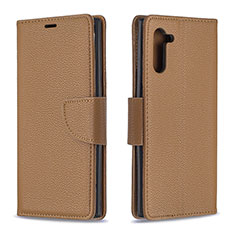 Coque Portefeuille Livre Cuir Etui Clapet B06F pour Samsung Galaxy Note 10 5G Marron