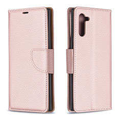 Coque Portefeuille Livre Cuir Etui Clapet B06F pour Samsung Galaxy Note 10 5G Or Rose
