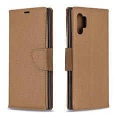 Coque Portefeuille Livre Cuir Etui Clapet B06F pour Samsung Galaxy Note 10 Plus 5G Marron