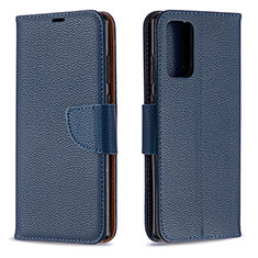 Coque Portefeuille Livre Cuir Etui Clapet B06F pour Samsung Galaxy Note 20 5G Bleu