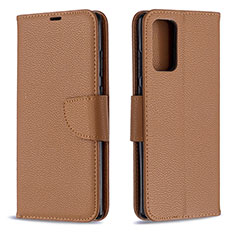 Coque Portefeuille Livre Cuir Etui Clapet B06F pour Samsung Galaxy Note 20 5G Marron