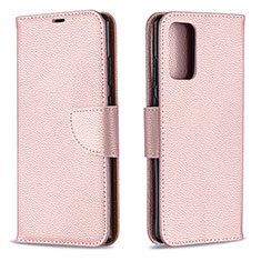Coque Portefeuille Livre Cuir Etui Clapet B06F pour Samsung Galaxy Note 20 5G Or Rose