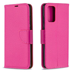 Coque Portefeuille Livre Cuir Etui Clapet B06F pour Samsung Galaxy Note 20 5G Rose Rouge