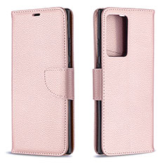 Coque Portefeuille Livre Cuir Etui Clapet B06F pour Samsung Galaxy Note 20 Ultra 5G Or Rose