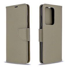 Coque Portefeuille Livre Cuir Etui Clapet B06F pour Samsung Galaxy S20 Plus 5G Gris