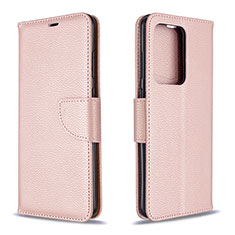 Coque Portefeuille Livre Cuir Etui Clapet B06F pour Samsung Galaxy S20 Plus 5G Or Rose