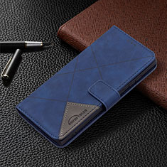 Coque Portefeuille Livre Cuir Etui Clapet B06F pour Samsung Galaxy S21 Ultra 5G Bleu