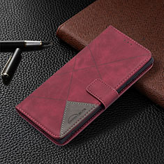 Coque Portefeuille Livre Cuir Etui Clapet B06F pour Samsung Galaxy S21 Ultra 5G Rouge