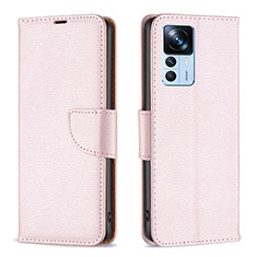 Coque Portefeuille Livre Cuir Etui Clapet B06F pour Xiaomi Mi 12T 5G Or Rose