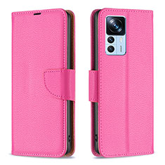 Coque Portefeuille Livre Cuir Etui Clapet B06F pour Xiaomi Mi 12T 5G Rose Rouge