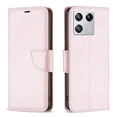 Coque Portefeuille Livre Cuir Etui Clapet B06F pour Xiaomi Mi 13 5G Or Rose