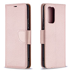 Coque Portefeuille Livre Cuir Etui Clapet B06F pour Xiaomi Redmi Note 10 Pro 4G Or Rose