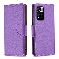 Coque Portefeuille Livre Cuir Etui Clapet B06F pour Xiaomi Redmi Note 11 Pro+ Plus 5G Violet