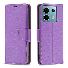 Coque Portefeuille Livre Cuir Etui Clapet B06F pour Xiaomi Redmi Note 13 Pro 5G Violet