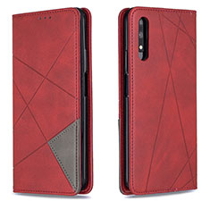 Coque Portefeuille Livre Cuir Etui Clapet B07F pour Huawei Honor 9X Rouge