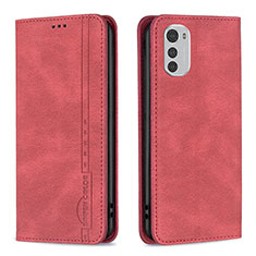 Coque Portefeuille Livre Cuir Etui Clapet B07F pour Motorola Moto E32 Rouge