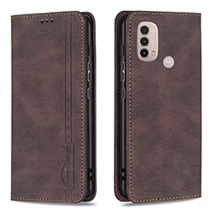Coque Portefeuille Livre Cuir Etui Clapet B07F pour Motorola Moto E40 Marron