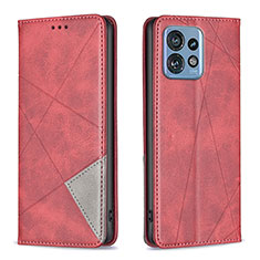 Coque Portefeuille Livre Cuir Etui Clapet B07F pour Motorola Moto Edge 40 Pro 5G Rouge