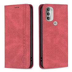 Coque Portefeuille Livre Cuir Etui Clapet B07F pour Motorola Moto G51 5G Rouge