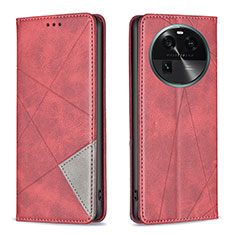 Coque Portefeuille Livre Cuir Etui Clapet B07F pour Oppo Find X6 Pro 5G Rouge