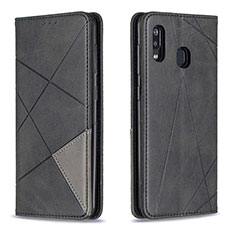Coque Portefeuille Livre Cuir Etui Clapet B07F pour Samsung Galaxy A20 Noir