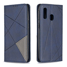 Coque Portefeuille Livre Cuir Etui Clapet B07F pour Samsung Galaxy A40 Bleu
