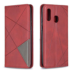 Coque Portefeuille Livre Cuir Etui Clapet B07F pour Samsung Galaxy A40 Rouge
