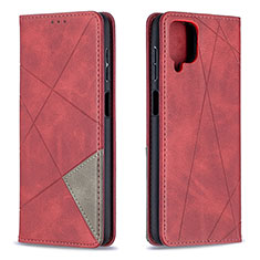 Coque Portefeuille Livre Cuir Etui Clapet B07F pour Samsung Galaxy F12 Rouge