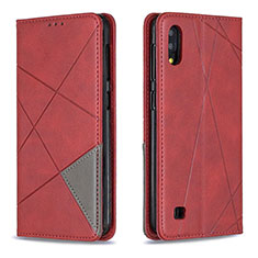 Coque Portefeuille Livre Cuir Etui Clapet B07F pour Samsung Galaxy M10 Rouge