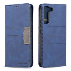 Coque Portefeuille Livre Cuir Etui Clapet B07F pour Samsung Galaxy S23 Plus 5G Bleu