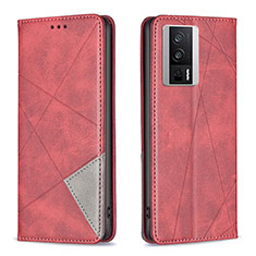 Coque Portefeuille Livre Cuir Etui Clapet B07F pour Xiaomi Poco F5 Pro 5G Rouge