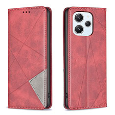 Coque Portefeuille Livre Cuir Etui Clapet B07F pour Xiaomi Redmi 12 4G Rouge