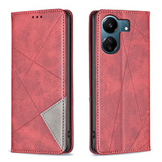 Coque Portefeuille Livre Cuir Etui Clapet B07F pour Xiaomi Redmi 13C Rouge
